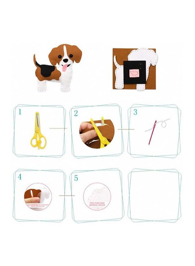 Kids Handmade Animal Sewing Kit - Puppy Doll Craft Kit DIY Sewing Set, Felt Plush Fun Stuffed Animal for Kids Ages 8-12, Suitable for Boys and Girls, Good for Beginners Educational Arts Crafts Sewing Creative Gift - Image 4