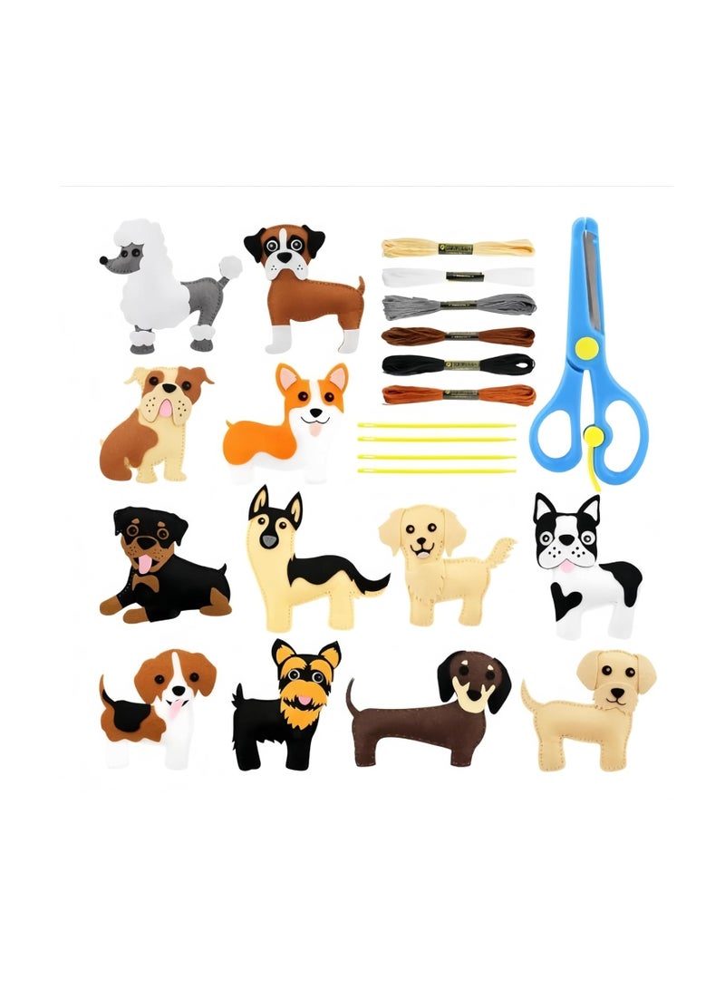 Kids Handmade Animal Sewing Kit - Puppy Doll Craft Kit DIY Sewing Set, Felt Plush Fun Stuffed Animal for Kids Ages 8-12, Suitable for Boys and Girls, Good for Beginners Educational Arts Crafts Sewing Creative Gift - Image 1
