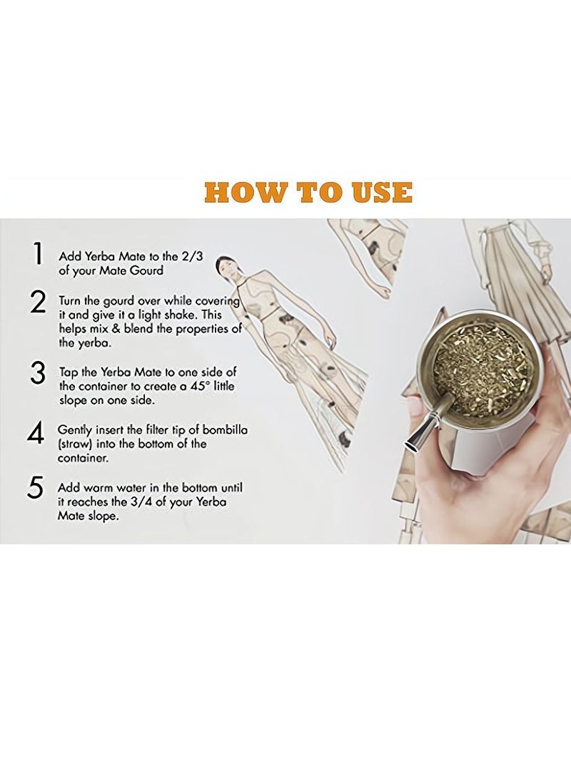 نيبمينينت كوب شاي يربا ميت 230 مل وردي اللون من الفولاذ المقاوم للصدأ مزدوج الجدران سهل الغسل عازل منزلي القرع المتة لشرب أوراق الشجر السائبة مع قش بومبيلا - Image 5