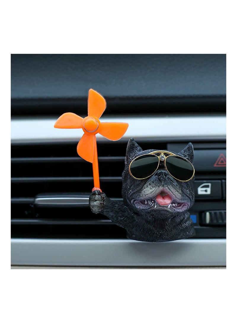 SOLARAE Car Ornaments, Cool Dog Car Dashboard Decorations Car Air Conditioner Vent Decorations Car Interior Accessories - Image 1