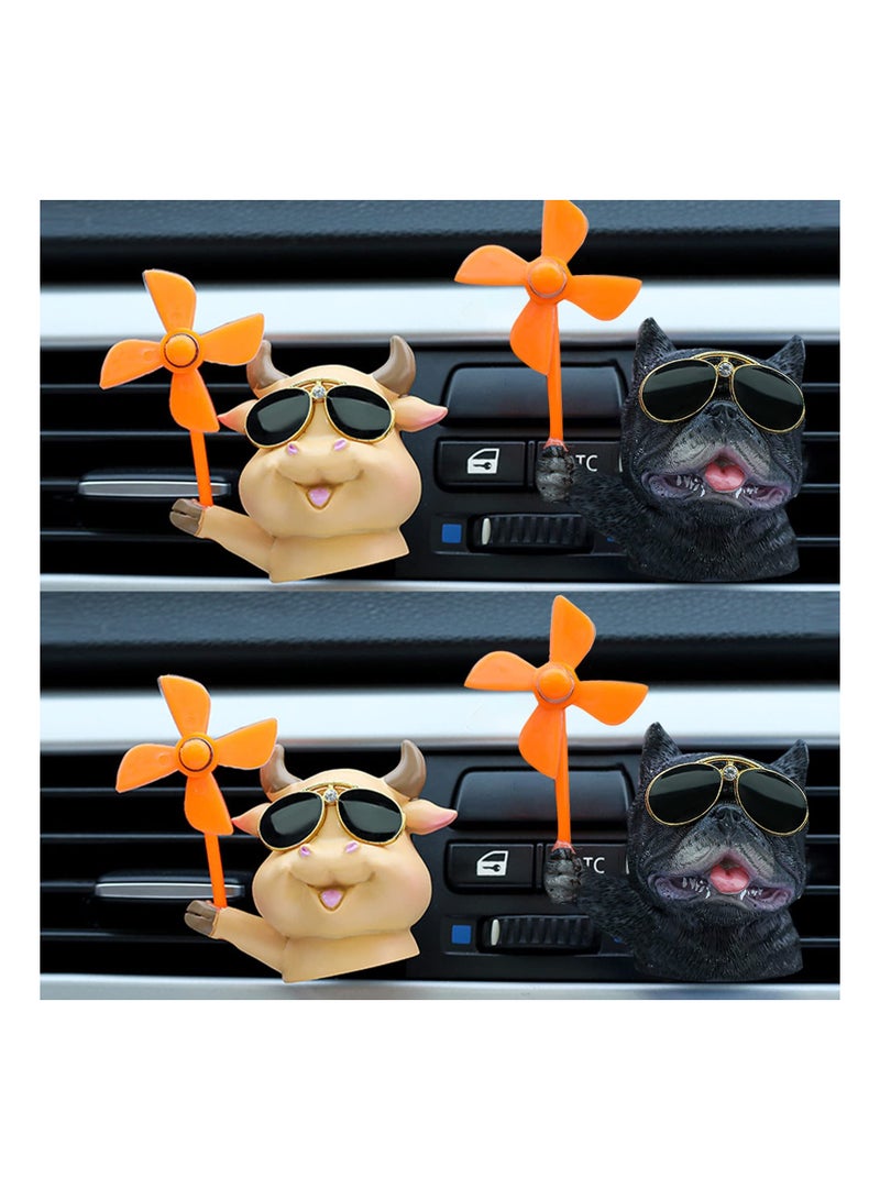 SOLARAE Car Ornaments, Cool Dog Car Dashboard Decorations Car Air Conditioner Vent Decorations Car Interior Accessories - Image 5
