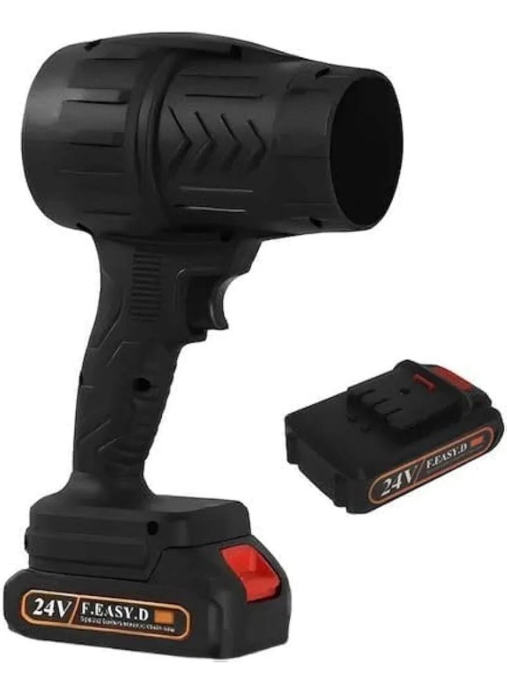 منفاخ هواء لاسلكي قوي – مزوّد ببطارية ليثيوم وزر قفل وتصميم مدمج – لون أسود