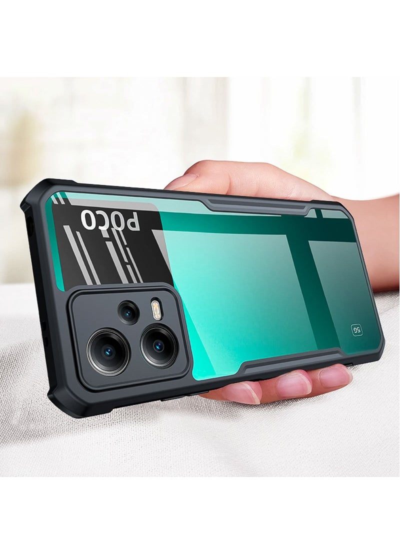 Protective Case Compatible with Xiaomi Poco X5 Pro 5G TPU Surround Shockproof Airbags Polycarbonate Clear Case 6.67 inch Back Cover Black