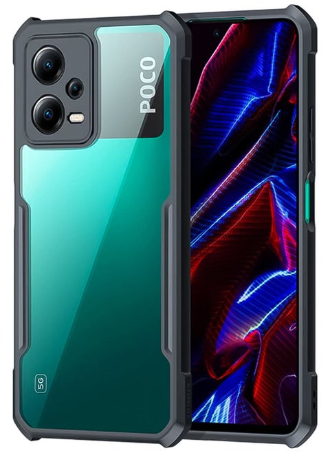 Protective Case Compatible with Xiaomi Poco X5 Pro 5G TPU Surround Shockproof Airbags Polycarbonate Clear Case 6.67 inch Back Cover Black