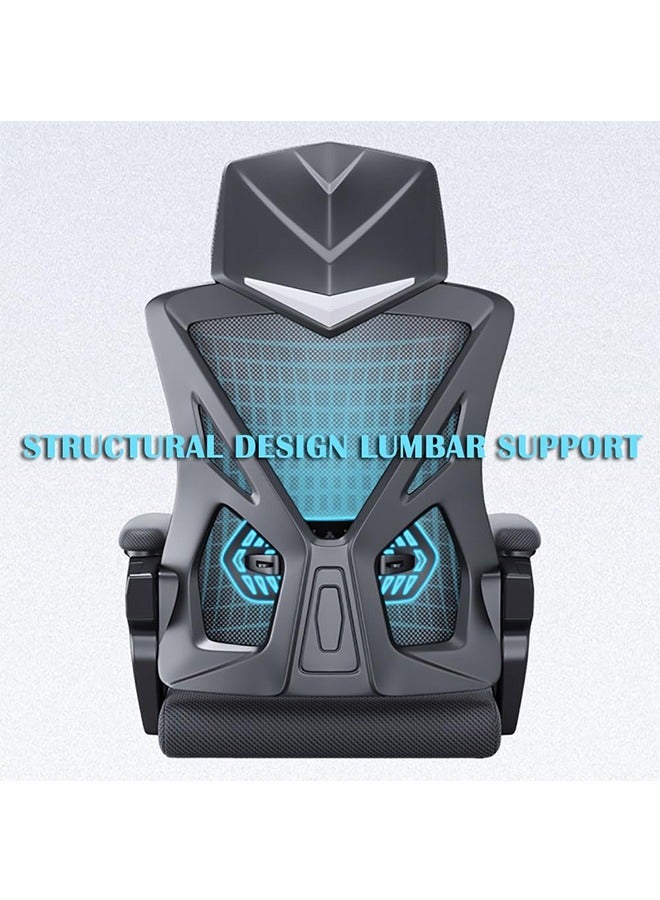 Ergonomic Office Chair, Headrest Desk Chair with Adjustable Lumbar Support, Home Office Swivel Task Chair with High Back and Armrest, Adjustable Height Gaming - Image 3