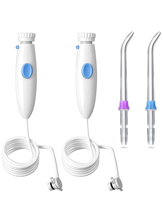KASTWAVE Oral Hygiene Accessories Standard Water Hose Plastic Handle with Water Flosser Replacement Jet Tip Compatible with Waterpik Oral Irrigator WP-100 WP-300 WP-660 WP-900 (2Pcs)  - Image 1
