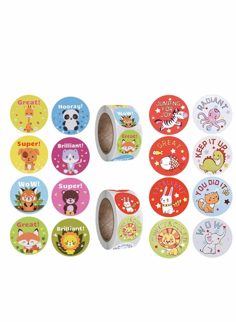 KASTWAVE Reward Stickers for Teachers, KASTWAVE 1000pcs Teacher Motivational Stickers for Kids,deal Stickers for Kids Behavior incentives1 Inch,Cute Animal Stickers,... - Image 2