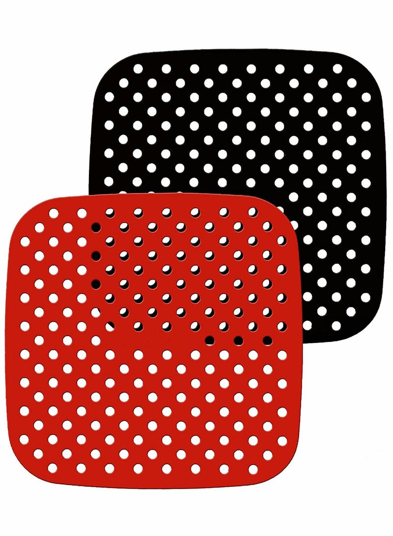 Reusable Air Fryer Liners – 8.5-Inch Square, Food-Grade Silicone | Non-Stick Silicone Mats, Air Fryer Accessories For COSORI, INSTANT VORTEX, NUWAVE, POWER XL, AND MORE (8.5”)