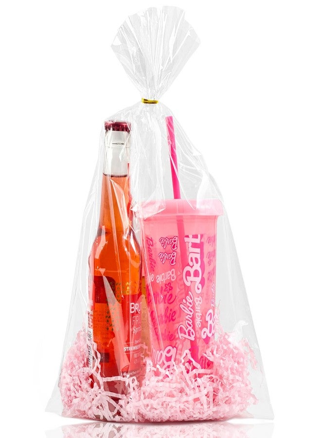 Ohuimrt 100 PCS Cellophane Treat Bags, 10 x 14 Inches Clear Plastic Goodie Gift Bags with Ties for Party Favors, Candies, Cookies, Snacks - Image 1