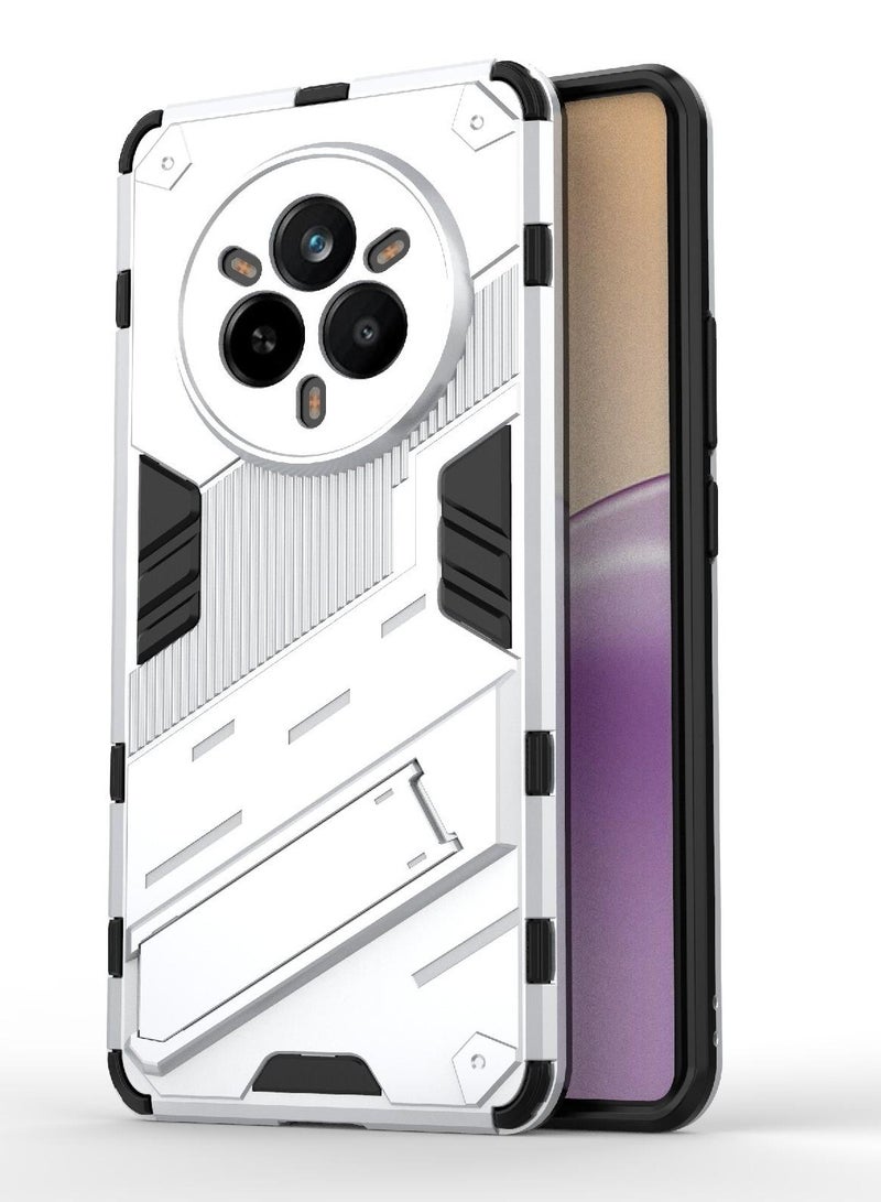 Phone Case Cover TPU+PC With stand in Back shock resistant compatible with Realme 14 Pro ( White ) - Image 1