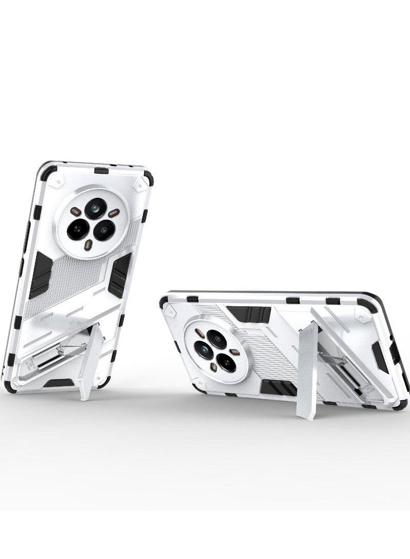 Phone Case Cover TPU+PC With stand in Back shock resistant compatible with Realme 14 Pro ( White ) - Image 2