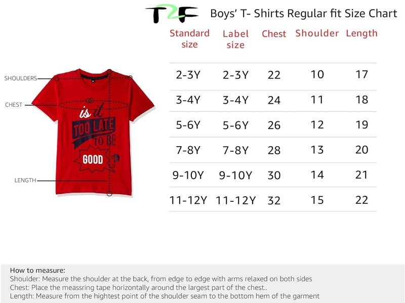 T2F Boy's Cotton Printed Regular Fit T-Shirt (Pack 0f 5) - Image 4