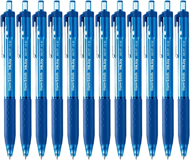 Paper Mate InkJoy 300RT Retractable Ballpoint Pens, Medium Point, Blue, 12-Count - Image 1