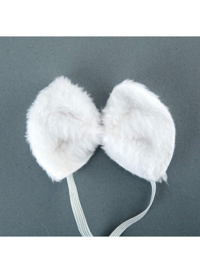 BinaryABC طقم زي الأرنب ثنائي الأبعاد ABC، طاقية آذان، رباطات، طقم ذيل، ملحقات زي الهالوين (أبيض) - Image 5