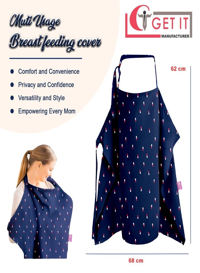 GET IT Breastfeeding Cover Premium Multi Usage Baby Nursing Cover Apron Model for New Born Adjustable Strap Easy Use in Travel - Image 2