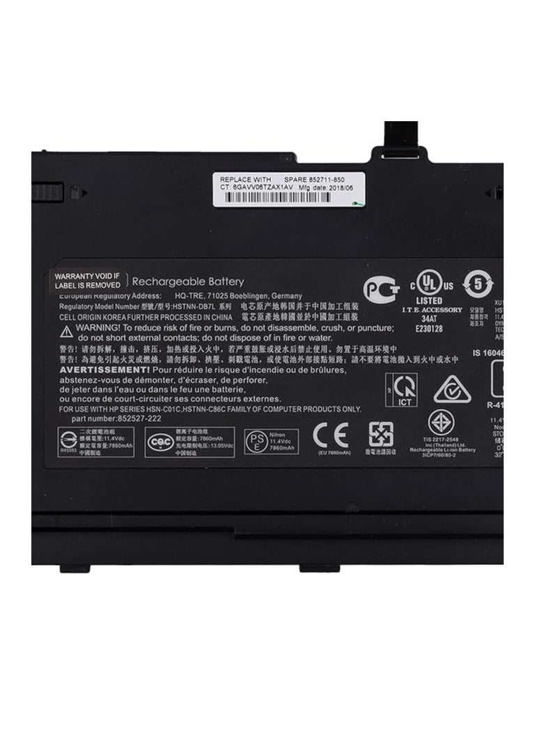 Terabyte Replacement AA06XL Laptop Battery for HP ZBook 17 G4 Mobile Workstation 17.3-Inch Series i7-7820HQ i7-7700HQ HSTNN-DB7L 852527-221 852527-222 852527-241 852527-242 852527-242 8 52711 -850 AA06XL - Image 3