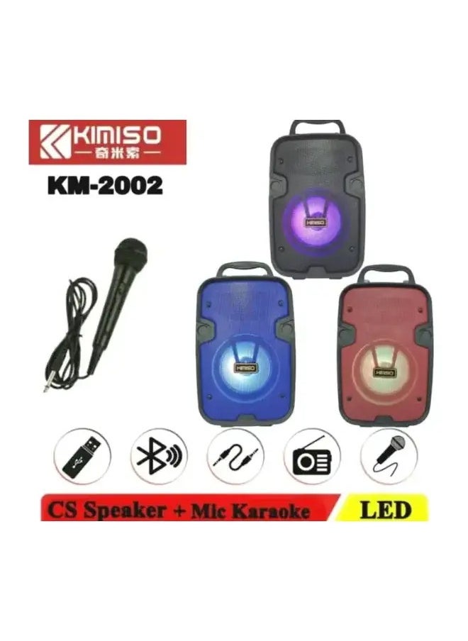 Kimiso - Portable Bluetooth Speaker, 4-inch, LED, Smartphone/Tablet/Laptop Compatible, 10m Range, SD Card, FM Radio, AUX, 3-4 Hours Battery Life - Image 1