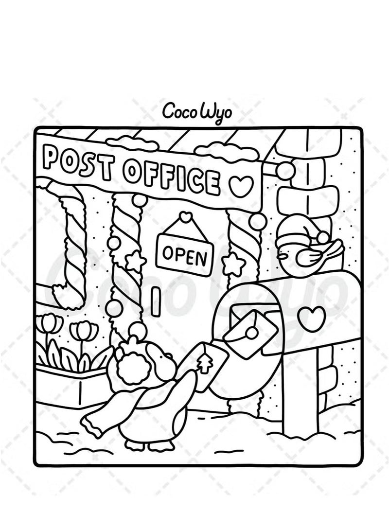 فوز اليوم Comfy Days: Stress Relief Coloring Book for Adults  Teens - Cute Animal Characters in Cozy Hygge Scenes, Mindfulness Art Therapy for Relaxation  Anti-Anxiety (Cozy Spaces Series) - Image 5