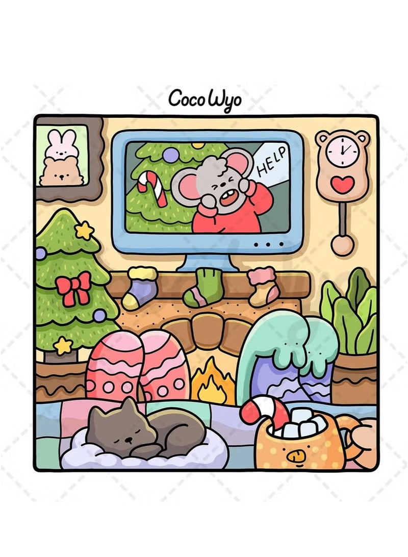 فوز اليوم Comfy Days: Stress Relief Coloring Book for Adults  Teens - Cute Animal Characters in Cozy Hygge Scenes, Mindfulness Art Therapy for Relaxation  Anti-Anxiety (Cozy Spaces Series) - Image 3