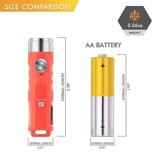 RovyVon A1 USB C Rechargeable Keychain Flashlight 650 Lumens Super Bright Outdoor Mini Keychain EDC Flashlights for Everyday Carry, Camping, Thanksgiving(Orange) - Image 2