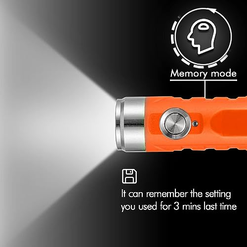 RovyVon A1 USB C Rechargeable Keychain Flashlight 650 Lumens Super Bright Outdoor Mini Keychain EDC Flashlights for Everyday Carry, Camping, Thanksgiving(Orange) - Image 4