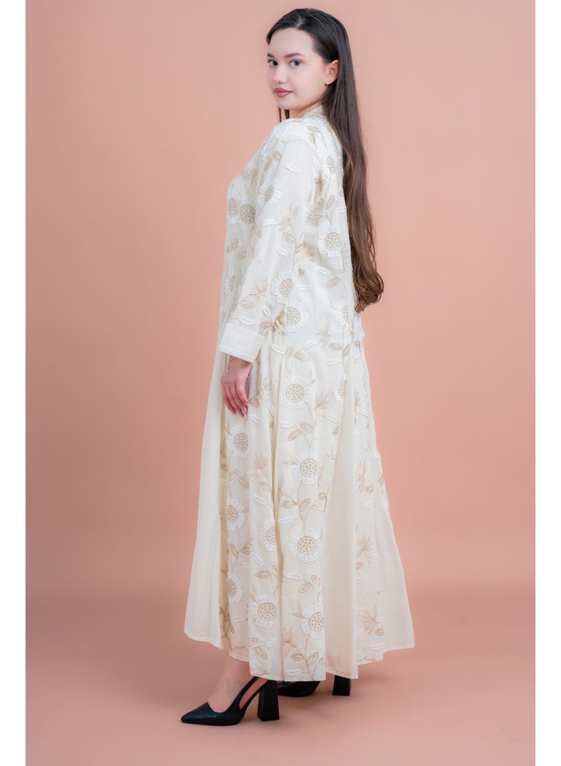 اكسا جلابية عصرية مطرزة بالورود - Image 2