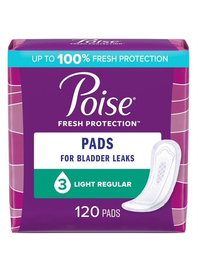 Poise Incontinence Pads & Postpartum Incontinence Pads, 3 Drop Light Absorbency, Regular Length, 30 Count (Pack of 4) , Packaging May Vary  - Image 1