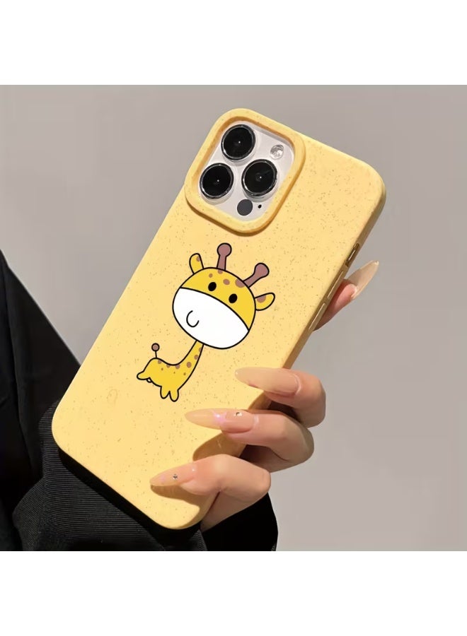 Temu Cute yellow giraffe design phone case, shockproof and scratch-resistant, compatible with iPhone 15 Pro Max - Image 2