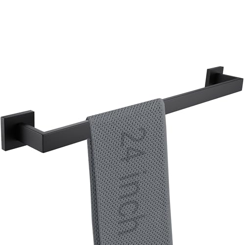 LANC 24 Inch Bath Towel Bar for Bathroom Wall Mounted, Matte Black Towel Hanger Square Towel Rack Stainless Steel Shower Towel Rail Towel Rod Kitchen Lavatory Hand Towel Holder, A8804MB-6P1 - Image 1