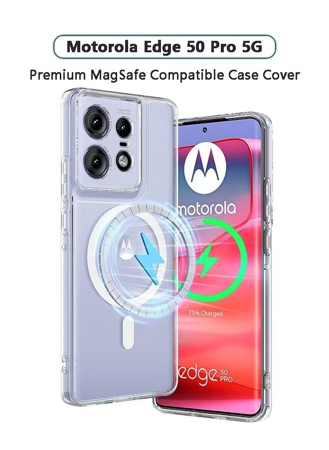 X-level Motorola Edge 50 Pro Magsafe Case Cover with Stronge Magnets Shockproof Grade Protection Anti-Yellow Anti-Scratch,Ultra Slim,Magnetic Magsafe Phone Case Accessories for Motorola Edge 50 Pro 5G,Clear  - Image 1