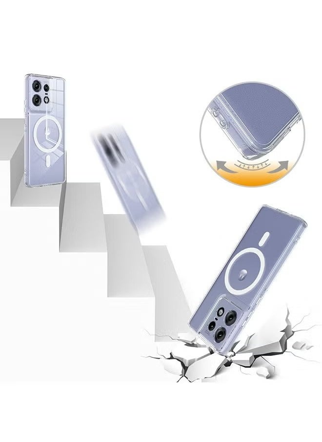 X-level Motorola Edge 50 Pro Magsafe Case Cover with Stronge Magnets Shockproof Grade Protection Anti-Yellow Anti-Scratch,Ultra Slim,Magnetic Magsafe Phone Case Accessories for Motorola Edge 50 Pro 5G,Clear  - Image 2