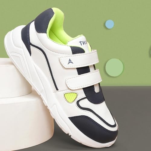 AVANT Kid's TurboTots Sneaker Shoes- Soft Cushioned Insole, Lightweight, Durable, Comfortable, Trendy, Casual Footwear (AVKSH007CL01SIZE2_White/Navy Blue_2) - Image 2