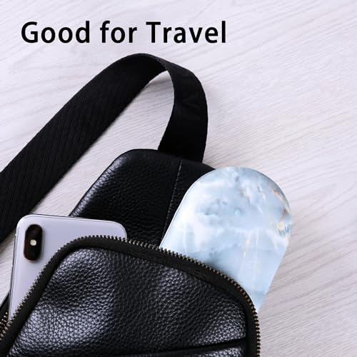Muf 2 in 1 Contact Lens Case and Glasses Case, Double Sided Design with Mirror, Portable Travel Kit with Tweezer, Remover and Solution Bottle, Green Grey Marble - Image 5