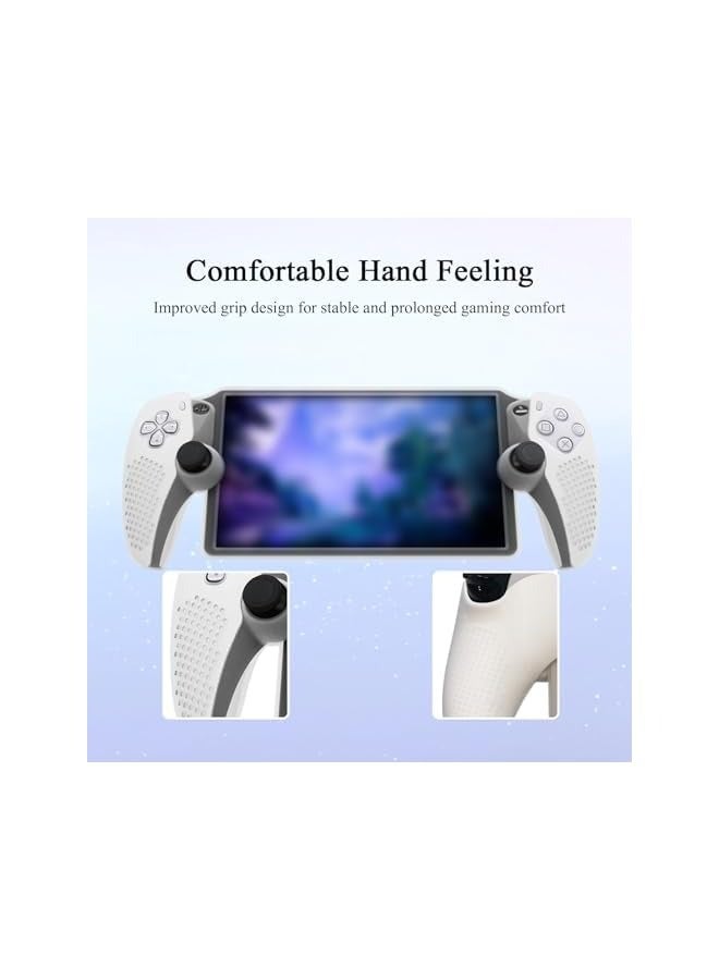 PROMASS Portal Silicone Cover and Stick Caps Compatible with Portal Remote Player, Anti-Slip Protector Case and 10 Thumb Grip Caps Accessories for PS Portal Remote Player(White) - Image 4