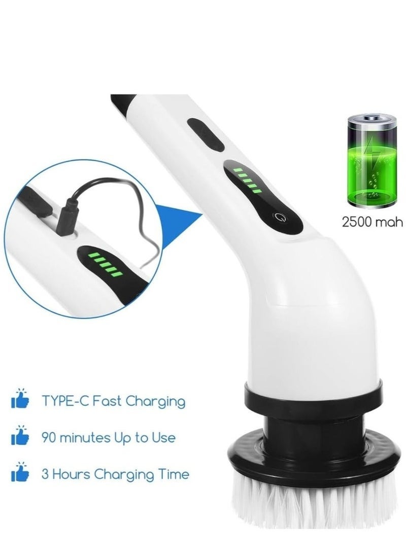 ELTRAZONE 9-in-1 Electric Spin Scrubber – Cordless Power Cleaning Brush with 9 Replaceable Brush Heads & 54-Inch Adjustable Extension Arm | High-Torque Bathroom Scrubber for Tile, Tub, Floor, Shower & Kitchen | Rechargeable, Lightweight & Waterproof  - Image 3
