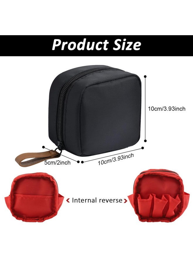 ماي كرييت ® حقيبة أحمر شفاه صغيرة للنساء، حقائب مكياج لطيفة للنساء، محفظة نقود صغيرة مقاس 3.9 × 3.9 بوصة، حقيبة تنظيم مكياج للسفر بسحاب مقاوم للماء مع حزام يد - Image 2