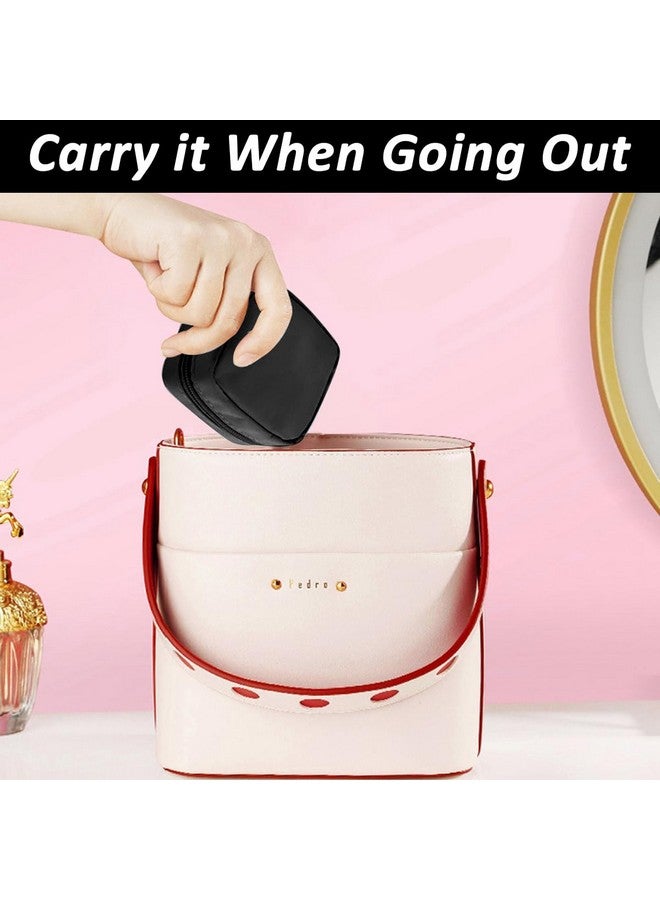 ماي كرييت ® حقيبة أحمر شفاه صغيرة للنساء، حقائب مكياج لطيفة للنساء، محفظة نقود صغيرة مقاس 3.9 × 3.9 بوصة، حقيبة تنظيم مكياج للسفر بسحاب مقاوم للماء مع حزام يد - Image 4