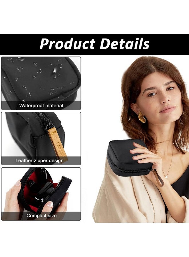 ماي كرييت ® حقيبة أحمر شفاه صغيرة للنساء، حقائب مكياج لطيفة للنساء، محفظة نقود صغيرة مقاس 3.9 × 3.9 بوصة، حقيبة تنظيم مكياج للسفر بسحاب مقاوم للماء مع حزام يد - Image 3