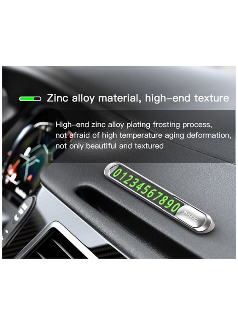 YESIDO C88 Temporary Parking Card – Hidden Luminous Phone Number Plate for Car Dashboard with Magnetic Numbers - Image 4