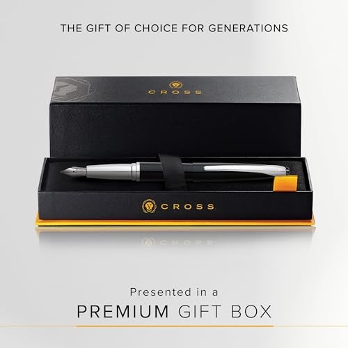 Cross ATX Refillable Fountain Presented in a Luxury Gift Box - Medium Point, Black Ink, Basalt Black - Image 5