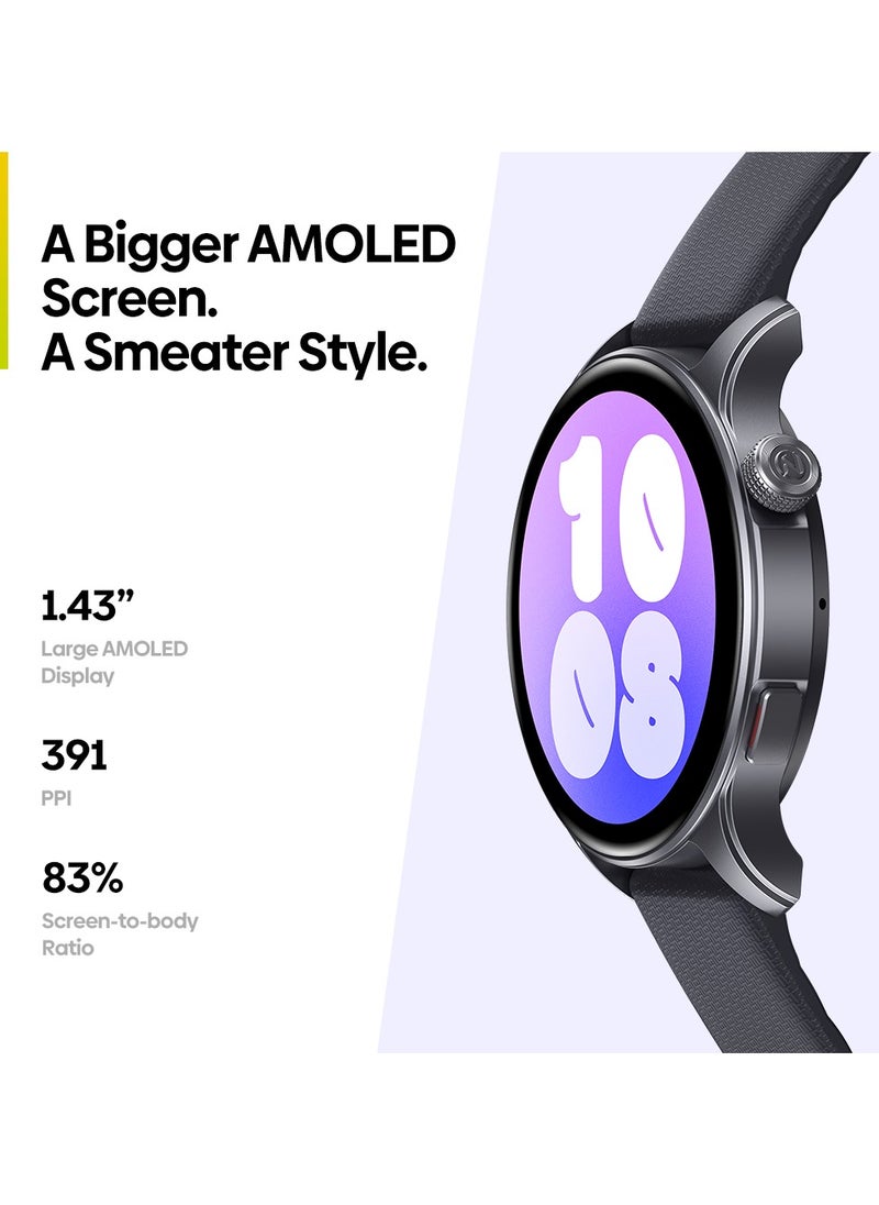 Zeblaze Fitness Smart Watch for Men Women, 1.43'' AMOLED GPS Smartwatch with Bluetooth Calling, Heart Rate/SpO2/Stress Monitor, 300mAh Battery, 2 Interchangeable Straps  - Image 3