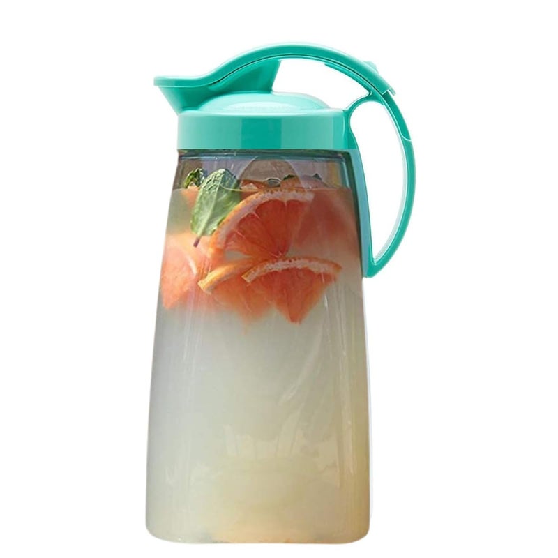 Invisioncorp OneTouch Airtight Pitcher with Lid 23QT 74oz  Heat Resistant Leakproof Quickpour Jug for Hot  Cold Drinks Coffee Tea Water SpaceSaving Dishwasher Safe Made in Japan Turquoise 
