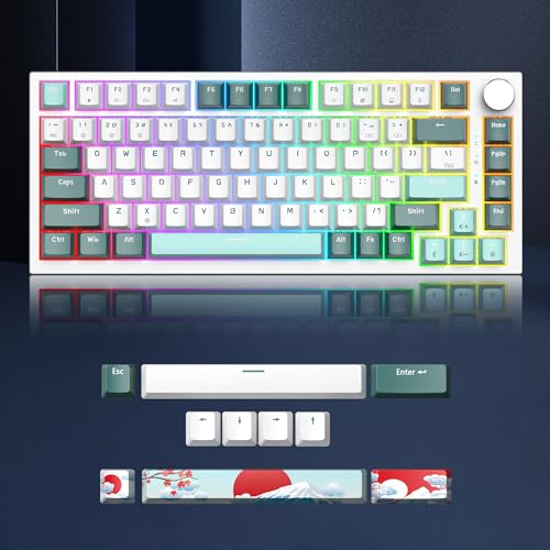 Owpkeenthy 75 Percent Gaming Keyboard Gasket Mounted, 82 Key Wired Mechanical Keyboard Hot Swappable with Knob Linear Red Switch RGB Backlit for PC Laptop (Forest) - Image 5