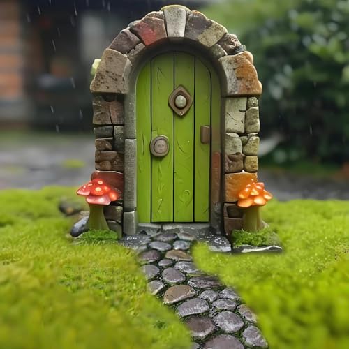 MUAMAX Fairy Garden Pathway, Miniature Stone Road, Green, Resin, Outdoor Statue, Home Decor, Fairy - Image 3