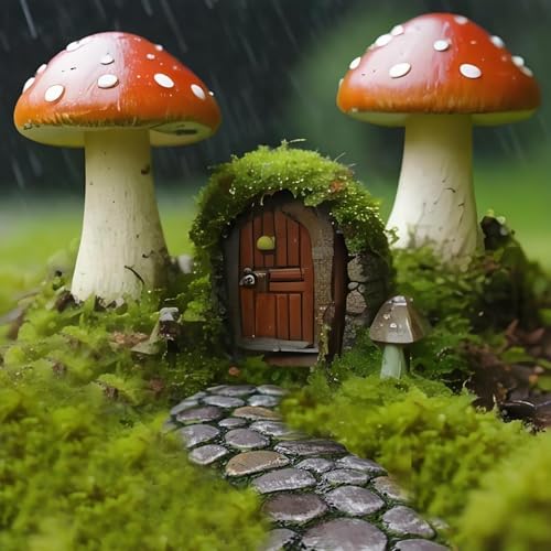 MUAMAX Fairy Garden Pathway, Miniature Stone Road, Green, Resin, Outdoor Statue, Home Decor, Fairy - Image 4