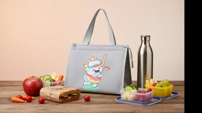 INSTABUYZ Hot & Cold Leak Proof Lunch Bag for Office School Kids Men & Women Storage Bag with Handle Tiffin Bag (Grey) - Image 4