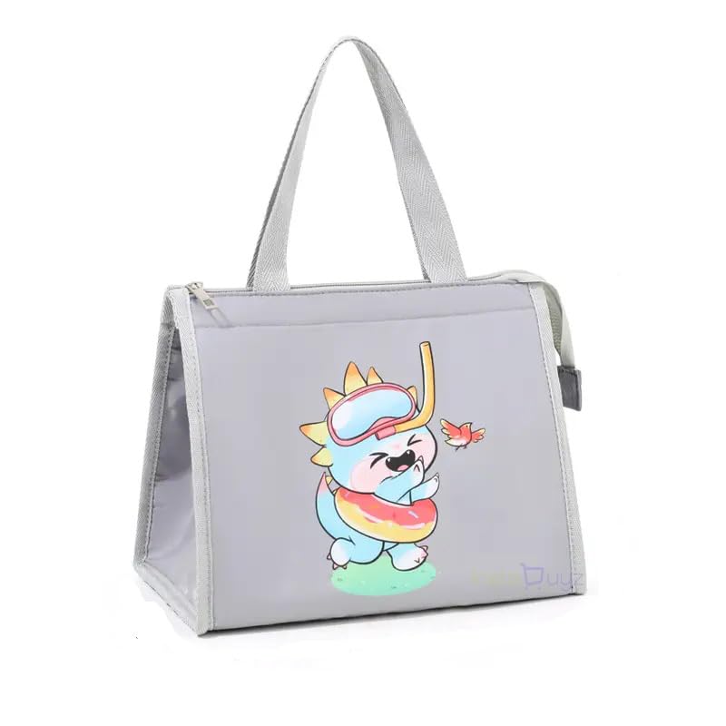 INSTABUYZ Hot & Cold Leak Proof Lunch Bag for Office School Kids Men & Women Storage Bag with Handle Tiffin Bag (Grey) - Image 1
