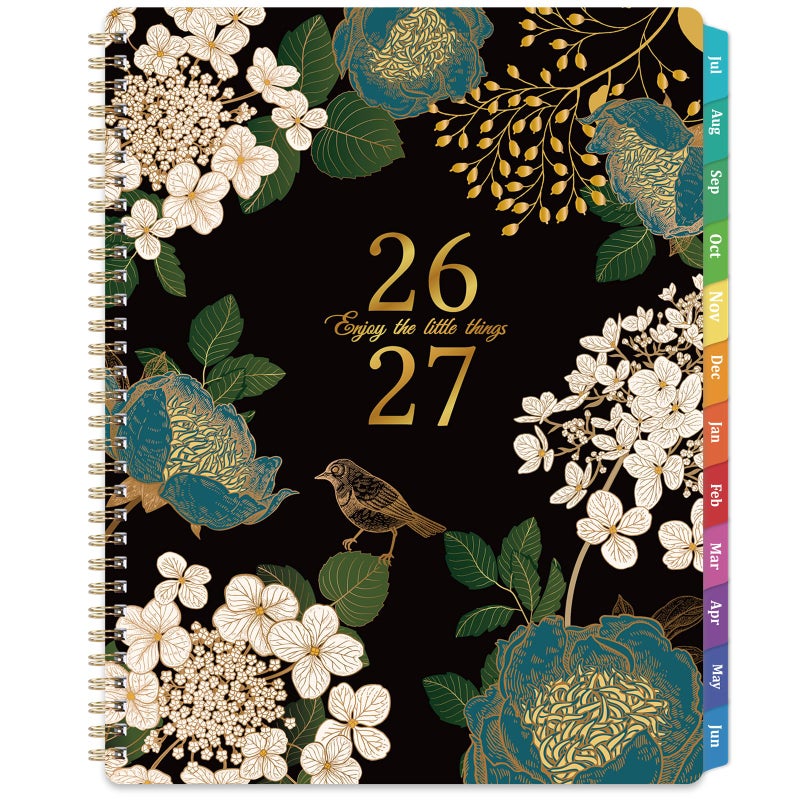 Pinchoco Planner 2026-2027 - Academic Planner 26-27, Jul.2026 - Jun.2027, 8" x 10", 2026-2027 Planner Weekly Monthly with Colorful Tabs, Twin-wire Binding, Back Pocket - Image 1