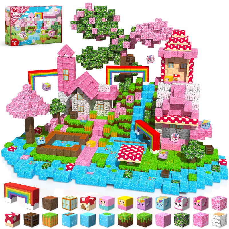 Goody King 150PCS Magnetic Blocks Unicorn Magnetic Building Blocks Stacking Magnets for Kids Strong Magnets Sensory Toy for STEM Learning Toys for Kids 3 Boys and Girls Christmas Birthday Gifts - Image 3