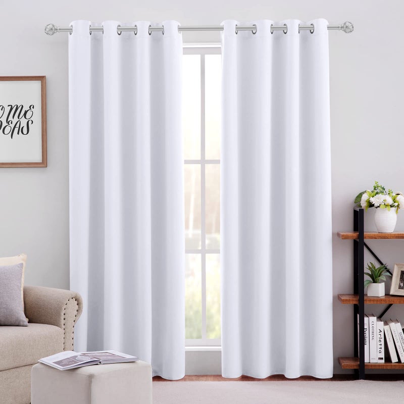 HOMEIDEAS HOMEIDEAS Blackout Curtains (Pure White  52 X 96 Inch) - Image 1